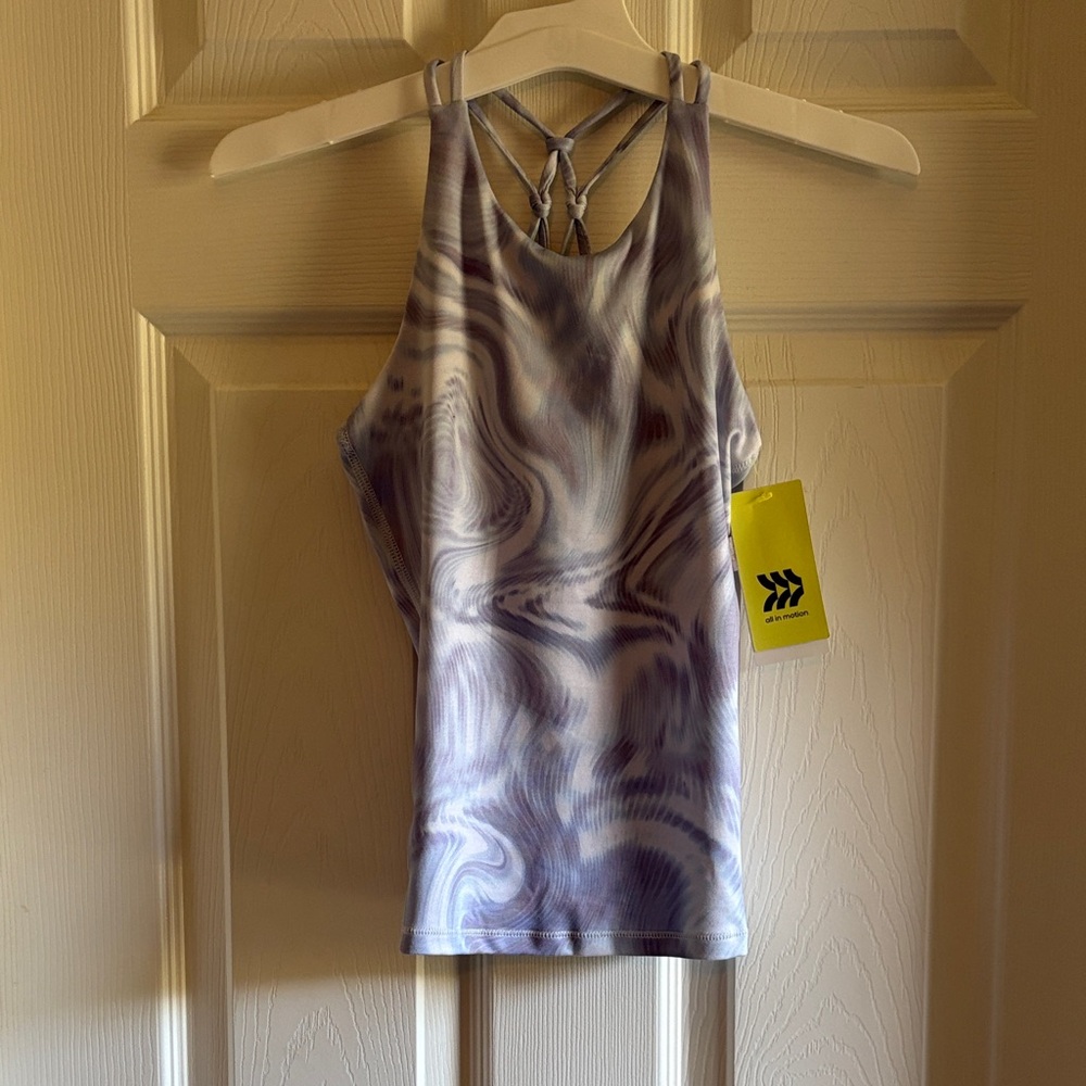 All in Motion Kids Tank Top with Purple and White Swirl